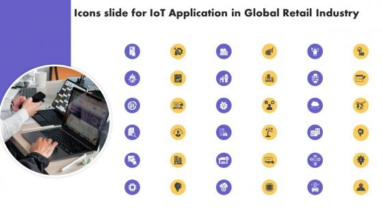 Icons Slide For IoT Application In Global Retail Industry Slides Pdf