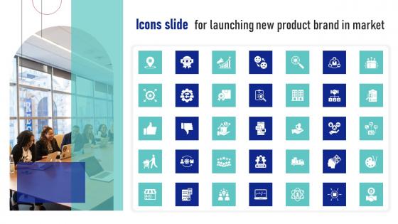 Icons Slide For Launching New Product Brand In Market Summary Pdf