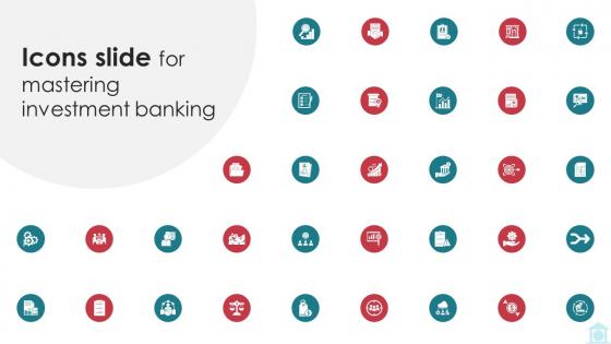 Icons Slide For Mastering Investment Banking Fin SS V