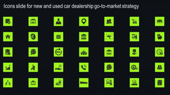 Icons Slide For New And Used Car Dealership Go To Market Strategy Microsoft Pdf