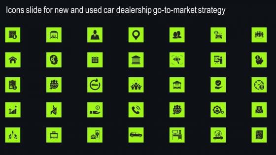 Icons Slide For New And Used Car Dealership Go To Market Strategy Microsoft Pdf