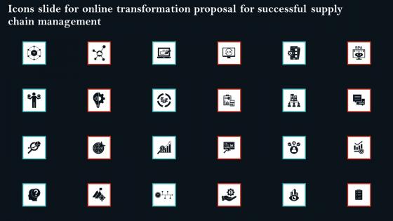 Icons Slide For Online Transformation Proposal For Successful Supply Chain Management Themes Pdf