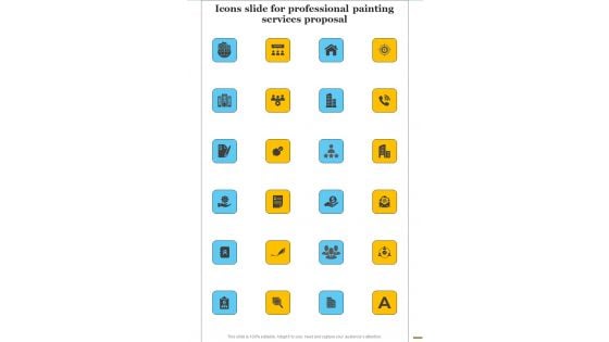 Icons Slide For Professional Painting Services Proposal One Pager Sample Example Document Icons Slide For Professional Painting Services Proposal One Pager Sample Example Document