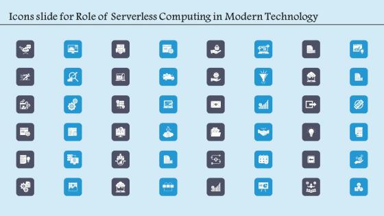 Icons Slide For Role Of Serverless Computing In Modern Technology Portrait Pdf