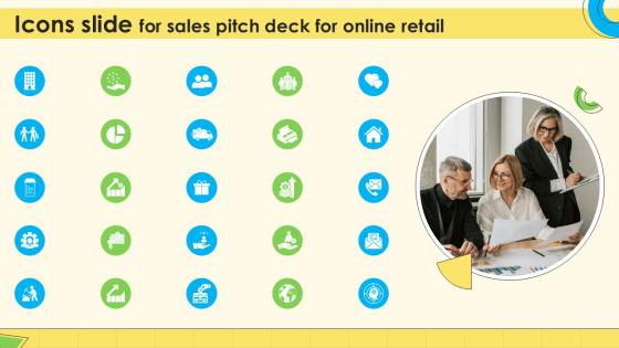 Icons Slide For Sales Pitch Deck For Online Retail Ppt Powerpoint