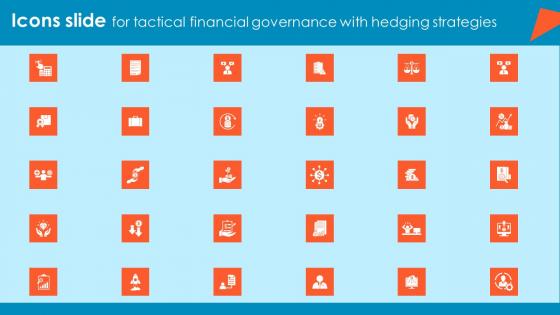 Icons Slide For Tactical Financial Governance With Hedging Strategies Elements Pdf