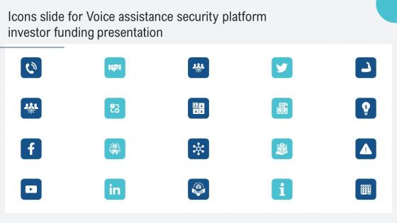 Icons Slide For Voice Assistance Security Platform Investor Funding Presentation Portrait Pdf