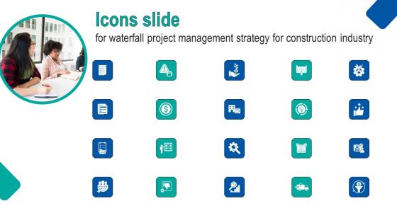 Icons Slide For Waterfall Project Management Strategy For Construction Industry Guidelines Pdf