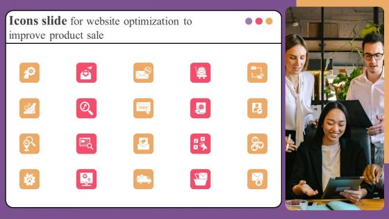 Icons Slide For Website Optimization To Improve Product Sale Elements Pdf