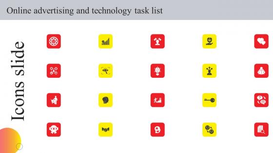 Icons Slide Online Advertising And Technology Task List Download Pdf
