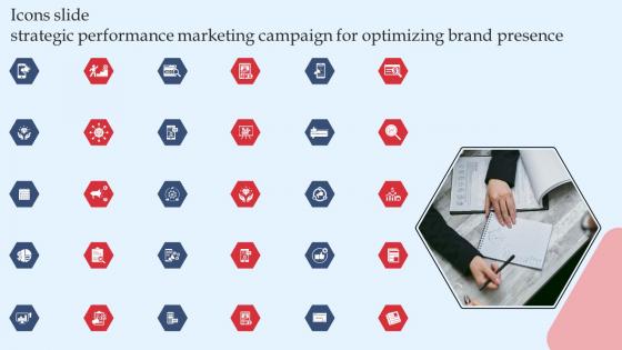 Icons Slide Strategic Performance Marketing Campaign For Optimizing Brand Presence Background Pdf
