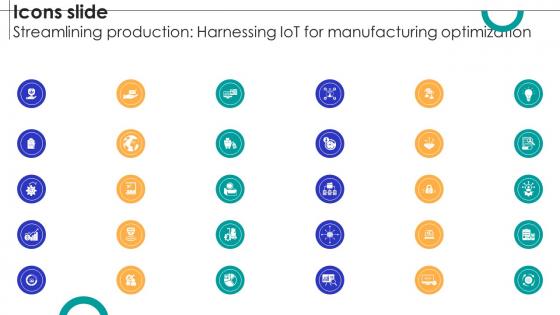 Icons Slide Streamlining Production Harnessing IOT For Manufacturing Optimization Ppt Powerpoint
