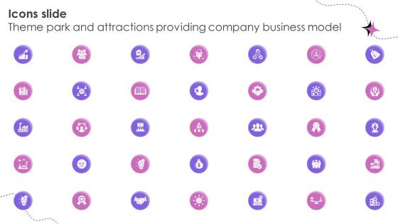 Icons Slide Theme Park And Attractions Providing Company Business Model BMC SS V