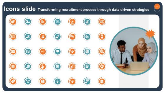 Icons Slide Transforming Recruitment Process Through Data Driven Strategies CRP DK SS