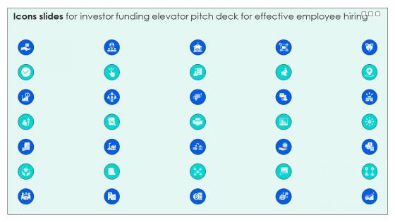 Icons Slides For Investor Funding Elevator Pitch Deck For Effective Employee Hiring