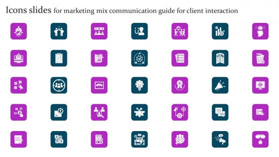 Icons Slides For Marketing Mix Communication Guide For Client Interaction Introduction Pdf