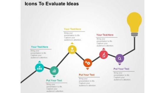 Icons To Evaluate Ideas PowerPoint Template