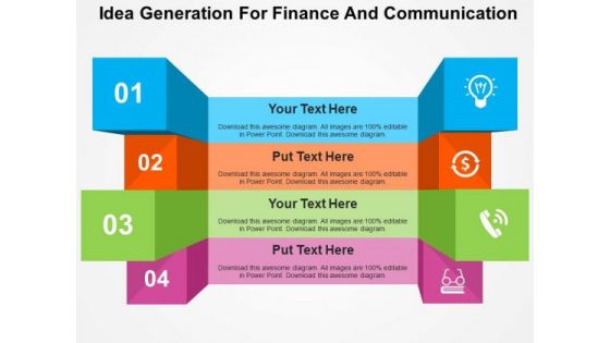 Idea Generation For Finance And Communication PowerPoint Template