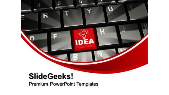 Idea On Keyboard Computer PowerPoint Templates And PowerPoint Themes 1012