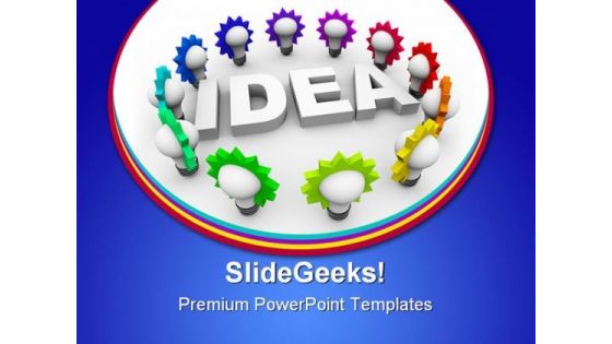 Idea Surrounded By Light Business PowerPoint Templates And PowerPoint Backgrounds 0811
