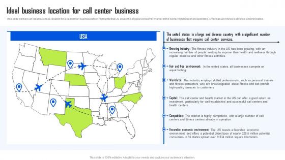 Ideal Business Location For Call Center Business BPO Center Business Plan Mockup Pdf