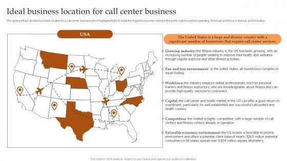 Ideal Business Location For Call Center Business IT And Tech Support Business Slides Pdf