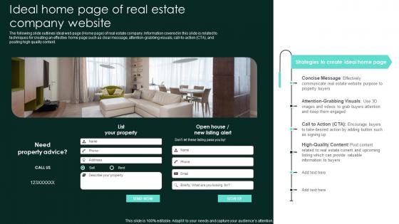 Ideal Home Page Of Real Estate Company Website Strategic Real Estate Diagrams Pdf