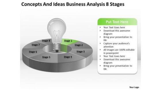 Ideas Business Analysis 8 Stages Ppt Plan Template PowerPoint Templates