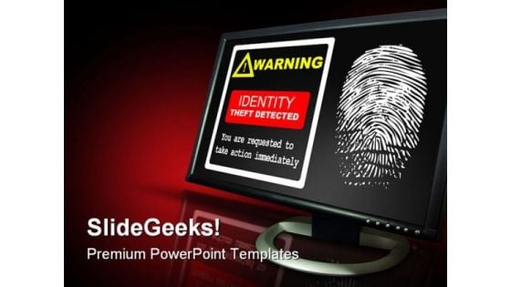 Identification Theft Alert Security PowerPoint Backgrounds And Templates 1210