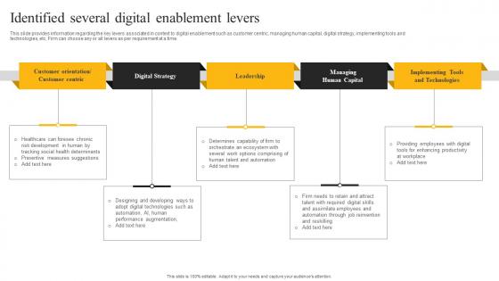 Identified Several Digital Enablement Levers E Sales Generation Checklist Designs PDF