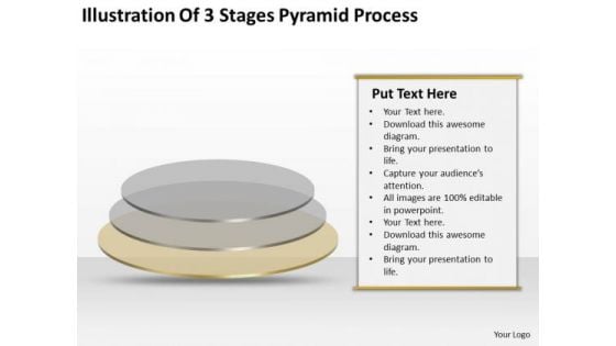 Illustration Of 3 Stages Pyramid Process Ppt Business Plan PowerPoint Templates