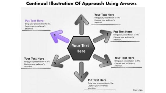 Illustration Of 6 Approach Using Arrows Circular Flow Chart PowerPoint Slides