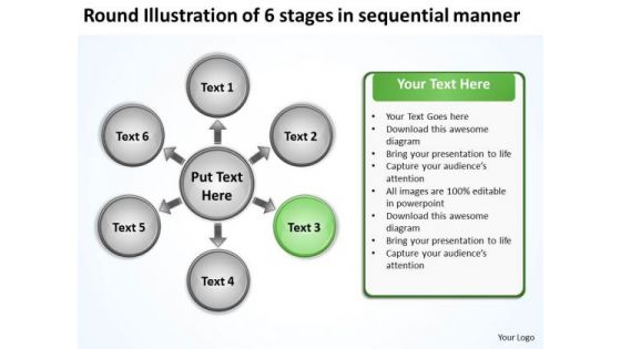 Illustration Of 6 Stages In Sequential Manner Business Circular Diagram PowerPoint Templates