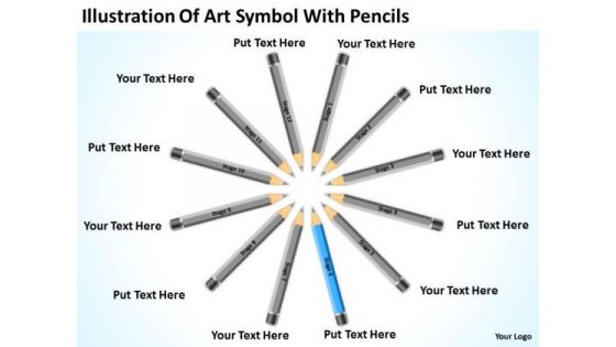 Illustration Of Art Symbol With Pencils Ppt Best Business Plan Software PowerPoint Slides