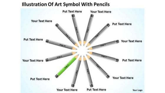 Illustration Of Art Symbol With Pencils Ppt Catering Business Plan Sample PowerPoint Slides