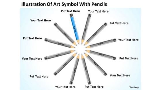 Illustration Of Art Symbol With Pencils Ppt Example Small Business Plan PowerPoint Slides