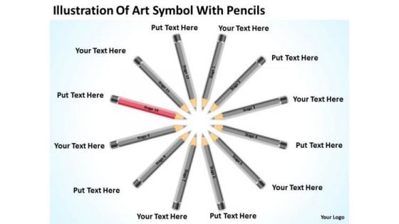 Illustration Of Art Symbol With Pencils Ppt How To Develop Business Plan PowerPoint Templates