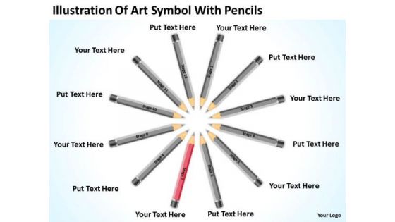Illustration Of Art Symbol With Pencils Ppt Sample Business Plans PowerPoint Templates