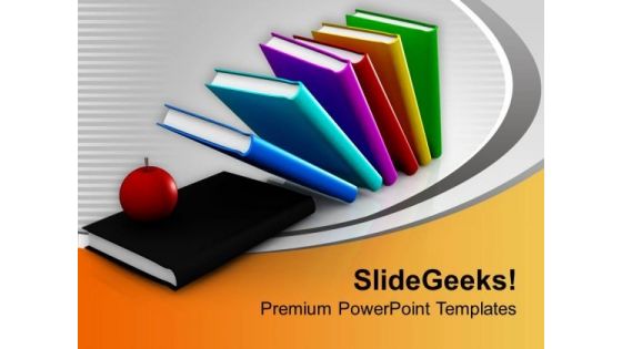 Illustration Of Books And Apple Education PowerPoint Templates Ppt Backgrounds For Slides 0113