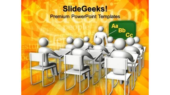 Illustration Of Classroom Education PowerPoint Templates And PowerPoint Themes 1012