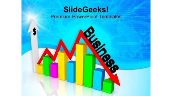 Illustration Of Declining Business Graph PowerPoint Templates Ppt Backgrounds For Slides 0413