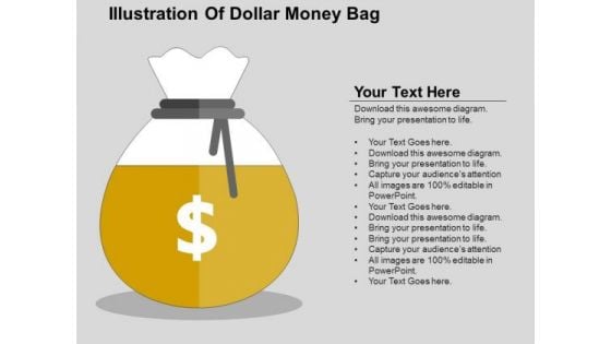 Illustration Of Dollar Money Bag PowerPoint Templates