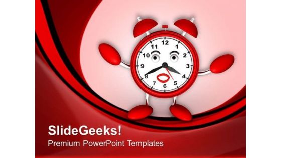 Illustration Of Funny Clock For Reminder PowerPoint Templates Ppt Backgrounds For Slides 0413