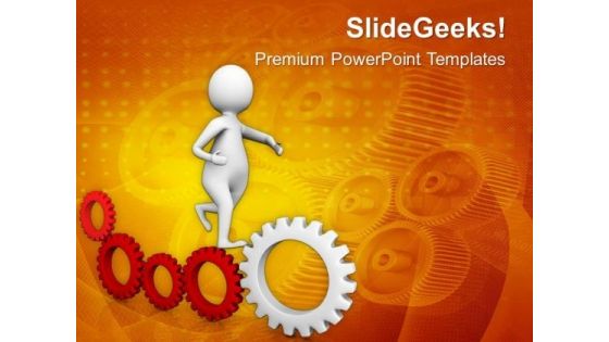 Illustration Of Gear Mechanism And Development PowerPoint Templates Ppt Backgrounds For Slides 0513