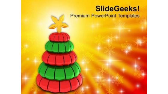 Illustration Of Glossy Christmas Tree Festival PowerPoint Templates Ppt Backgrounds For Slides 0413