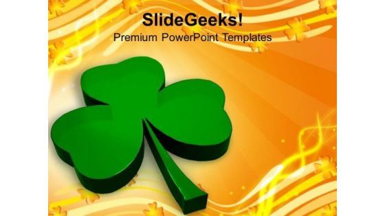 Illustration Of Glossy Clover Holiday PowerPoint Templates Ppt Backgrounds For Slides 0313