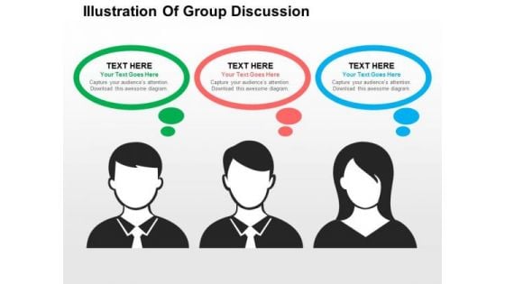 Illustration Of Group Discussion PowerPoint Templates