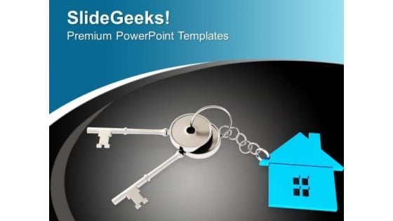 Illustration Of House Key Security Concept PowerPoint Templates Ppt Backgrounds For Slides 0213