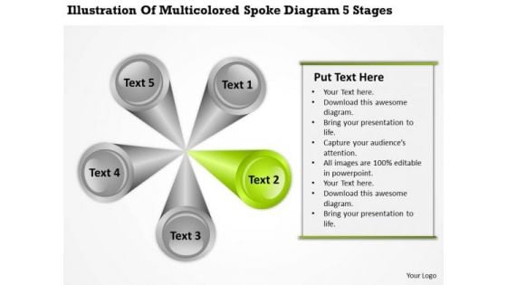 Illustration Of Multicolored Spoke Diagram 5 Stages Business Plan Excel PowerPoint Templates