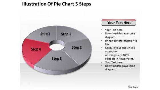 Illustration Of Pie Chart 5 Step Ppt Business Plan Sample PowerPoint Templates